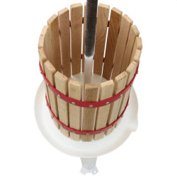 Teasc pentru struguri, 18 litri, presa din metal, cos lemn, filtru, 39 x 38.5 x 19 cm