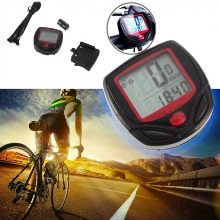 Kilometraj digital pentru bicicleta, 13 functii, display LCD, baterie CR2032