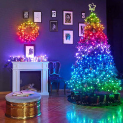 Instalatie smart Twinkly generatia II, 600 LED-uri RGB, Bluetooth, Wi-Fi, control smartphone, lungime 48 m, IP44