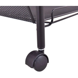 Etajera cu roti, raft cu 4 nivele, metalic, 85x44.5x27 cm, negru