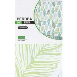 Perdea de sus, imprimeu frunze, dimensiune 180 x 180 cm