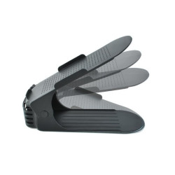 Set 10 organizatoare pentru incaltaminte, inaltime ajustabila, plastic, negru