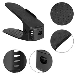 Set 10 organizatoare pentru incaltaminte, inaltime ajustabila, plastic, negru
