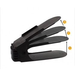Set 10 organizatoare pentru incaltaminte, inaltime ajustabila, plastic, negru