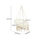 Hamac suspendat, fotoliu cu spatar tip cuib, pentru casa si gradina, impletitura bumbac, cu franjuri, 80x60x120 cm