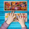 Puzzle teddy bear pentru copii, 72 piese, lemn, multicolor