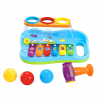 Pian interactiv, chimvale multicolor cu ciocan, mingi efecte sonore, cifre si litere