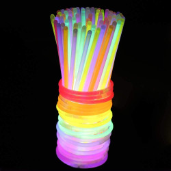 Betisoare bratari luminoase glow sticks, diverse culori, set 100 bucati