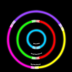 Betisoare bratari luminoase glow sticks, diverse culori, set 100 bucati