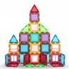 Set constructii magnetic cu 45 piese, multicolor, Magnetic Tiles, castel 3D