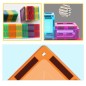 Set constructii magnetic cu 45 piese, multicolor, Magnetic Tiles, castel 3D