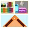 Set constructii magnetic cu 45 piese, multicolor, Magnetic Tiles, castel 3D