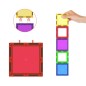 Set constructii magnetic cu 45 piese, multicolor, Magnetic Tiles, castel 3D