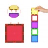 Set constructii magnetic cu 45 piese, multicolor, Magnetic Tiles, castel 3D