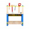 Atelier cu banc de lucru pentru copii, 40 piese din lemn, 41x36x16 cm