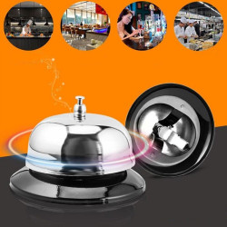 Clopotel sonerie pentru receptie hotel, bar, pensiune, otel inoxidabil, diametru 5.5 cm