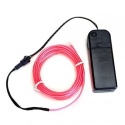Kit fir luminos El Wire 3.2 mm, lungime 5 m, invertor porabil cu baterii