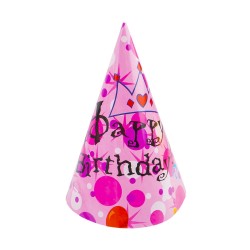 Coif Party Happy Birthday, inaltime cofi 16 cm, set 12 bucati