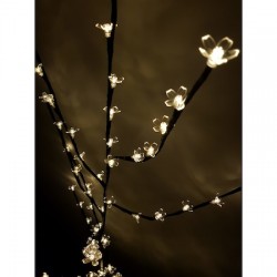Decoratiune luminoasa pentru craciun, copac cu 72 led-uri flori, lumina alb cald, 150 cm