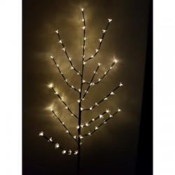 Decoratiune luminoasa pentru craciun, copac cu 72 led-uri flori, lumina alb cald, 150 cm