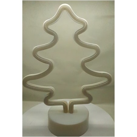 Decoratiune luminoasa bradut, 30 cm, stand rotund, lumina verde