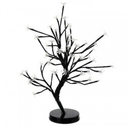 Decoratiune luminoasa tip veioza, model arbore, inaltime 47 cm, alimentare baterii