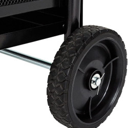 Suport depozitare lemne, 3 accesorii metalice, roti transport, 83x35x30 cm