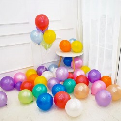 Set 100 baloane party, din latex, forma ovala 23 cm, multiple culori