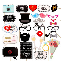 Propsuri pentru nunta, set 22 piese diverse modele, multicolor