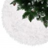 Covor rotund pentru bradul de Craciun, imitatie blana, diametru 90 cm, alb