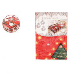 Fata de masa, imprimeu brazi de craciun, Merry Christmas, aspect modern