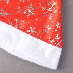 Caciula Mos Craciun, imprimeu fulgi de nea, material textil, 32 x 27 cm