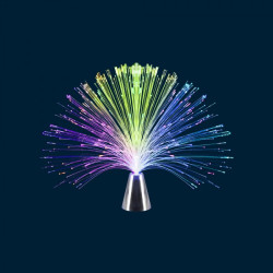 Lampa LED cu fibra optica, veioza multicolora, alimentare baterii