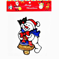 Sticker decorativ pentru geam, tematica Craciun, diverse modele, multicolor