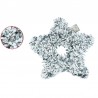 Coronita decorativa de Craciun, forma stea, diametru 30 cm, argintie