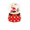 Glob muzical cu Mos Craciun, decoratiune Craciun, 15 x 11 cm, plastic si sticla