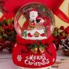 Glob decorativ cu Mos Craciun, muzica, lumini si zapada, inaltime 12 cm