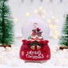 Glob decorativ cu Mos Craciun, muzica, lumini si zapada, inaltime 12 cm