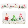 Set 3 lumanari decorative de Craciun, 6 cm, ambalare cutie, diverse modele