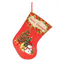 Soseta decorativa pentru Craciun, imprimeu Merry Christmas, 24 x 46 cm
