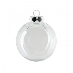 Globuri personalizabile transparente, acril incasabil si dopuri metalice, 8 cm, set 5 bucati