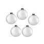 Globuri personalizabile transparente, acril incasabil si dopuri metalice, 8 cm, set 5 bucati Globuri personalizabile transparente, acril incasabil si dopuri metalice, 8 cm, set 5 bucati
