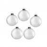 Globuri personalizabile transparente, acril incasabil si dopuri metalice, 8 cm, set 5 bucati