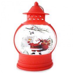 Felinar decorativ cu LED, decor Craciun, 9 x 12.5 cm, plastic