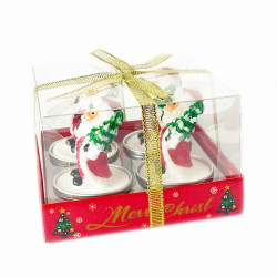 Set 4 lumanari decorative de Craciun, ambalare cutie, diverse modele