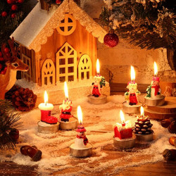 Set 4 lumanari decorative de Craciun, ambalare cutie, diverse modele