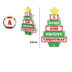 Decoratiune luminoasa Merry Christmas, inaltime 23 cm, multicolor