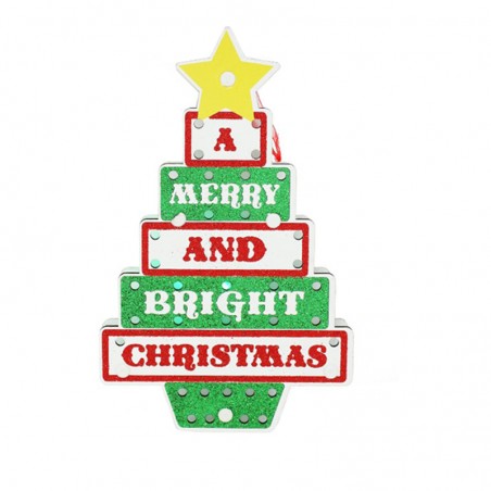 Decoratiune luminoasa Merry Christmas, inaltime 23 cm, multicolor