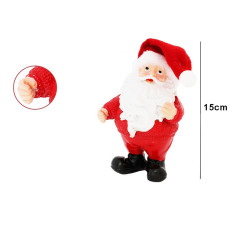 Figurina decorativa Mos Craciun, inaltime 15 cm, rasina si plastic
