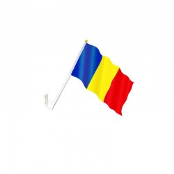 Steag auto Romania, suport prindere geam, 30x45 cm